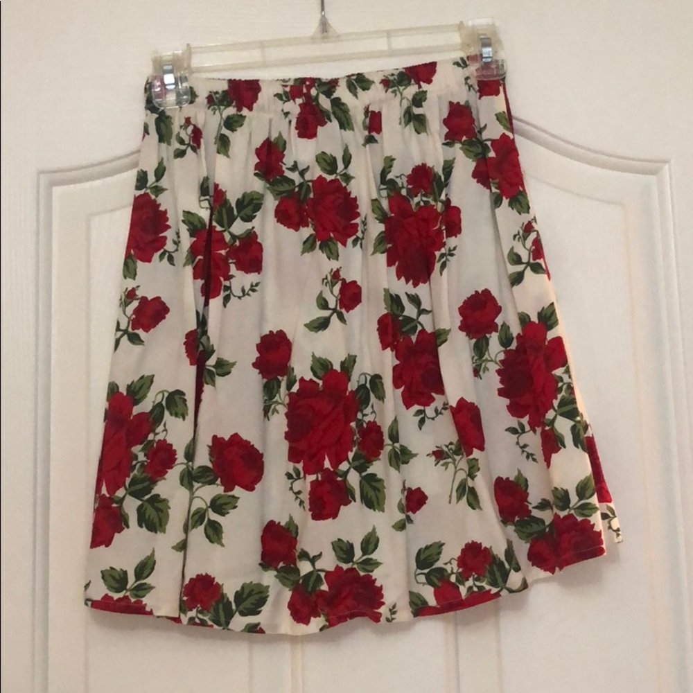 Floral skirt.